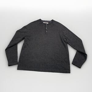 Joseph Abboud Wool Blend Brown Quarter Button Knit Sweater Men’s L Merino Wool